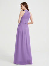 High Neck Full Length Dress with Slit Tahiti