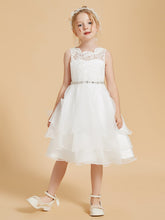 Elegant Sleeveless Scoop Neck Lace Flower Girl Dress