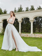 Lace Pearl Applique Strapless Wedding Dress Ivory