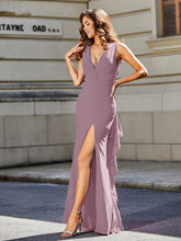 Trumpet/Mermaid Sweep Train Jersey Prom Dresses Dusk