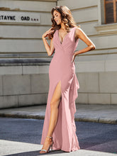 Trumpet/Mermaid Sweep Train Jersey Prom Dresses Dusty Rose