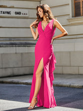 Trumpet/Mermaid Sweep Train Jersey Prom Dresses Fuchsia