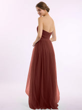 Empire Long Tulle Gown with Sweetheart Neck Terracotta