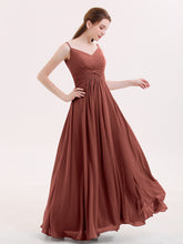 Empire Bridesmaid Gown with Spaghetti Strap Terracotta