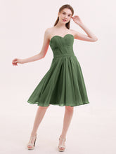 Strapless Sweetheart Neck Short Dresses Olive Green
