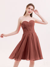 Strapless Sweetheart Neck Short Dresses Terracotta