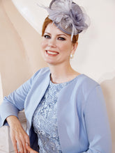 Elegant Long Sleeves Short Jacket Dusty Blue