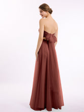 Long Strapless Tulle Gown with Sweetheart Neck Terracotta