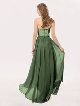 High Low Sequins And Chiffon Dresses Olive Green