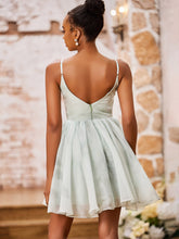 Charming Spaghetti Straps Princess Print Chiffon Mini Dresses