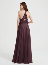 V-neck Bridesmaid Dress with Cross Back Cabernet
