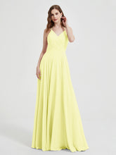 V-neck Bridesmaid Dress with Cross Back Daffodil