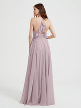V-neck Bridesmaid Dress with Cross Back Dusk