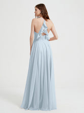 V-neck Bridesmaid Dress with Cross Back Mist