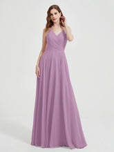 V-neck Bridesmaid Dress with Cross Back Wisteria