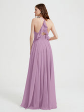 V-neck Bridesmaid Dress with Cross Back Wisteria