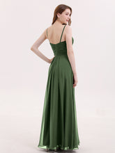 Spaghetti Strap Chiffon Dresses with Bow Olive Green