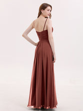 Spaghetti Strap Chiffon Dresses with Bow Terracotta