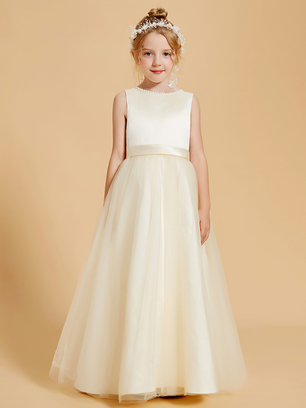 White flower girl dress with hot sale grey sash