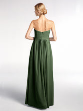 Chiffon Empire Waist Maxi Dress with Pockets Olive Green
