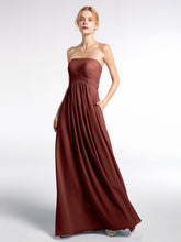 Chiffon Empire Waist Maxi Dress with Pockets Terracotta