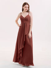 Spaghetti Strap Chiffon Dresses Terracotta