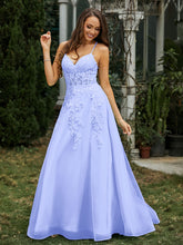 Sweetheart Appliqued Beaded Sweep Train Dress Lavender