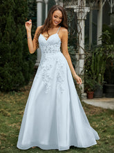 Sweetheart Appliqued Beaded Sweep Train Dress Mist