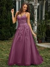 Sweetheart Appliqued Beaded Sweep Train Dress Mulberry