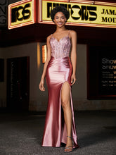 Sweetheart Floor-Length Satin Prom Dresses Dusty Rose