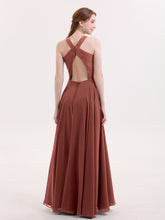 Open Back Chiffon and Lace Sexy Gowns Terracotta