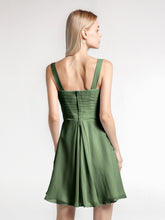 Short Chiffon V Neckline Bridesmaid Gowns Olive Green