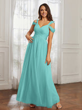 Off-the-shoulder Ruched Tulle A-line Dress Spa