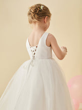 Satin Top Sleeveless Ball Gown Flower Girl Dress