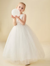 Satin Top Sleeveless Ball Gown Flower Girl Dress