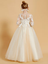 Graceful Flower Girl Dresses with Long Sleeves and Applique Embellishments
