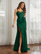 Sweetheart Neckline Lace-up Pleated Dress With Belt Dark Green