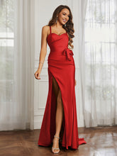 Sweetheart Neckline Lace-up Pleated Dress With Belt Red