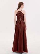 Spaghetti Strap Lace and Chiffon Dresses Terracotta