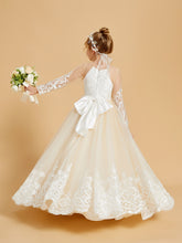 Charming Flower Girl Dresses Adorned with Bowknots and Lace Applique