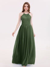 LACE And Chiffon Corset Back Dresses Olive Green