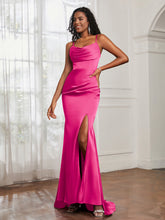 Cowl Neck Mermaid Satin Prom Dress Azalea