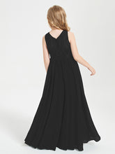 Long Junior Bridesmaid Dresses Lace Top Black