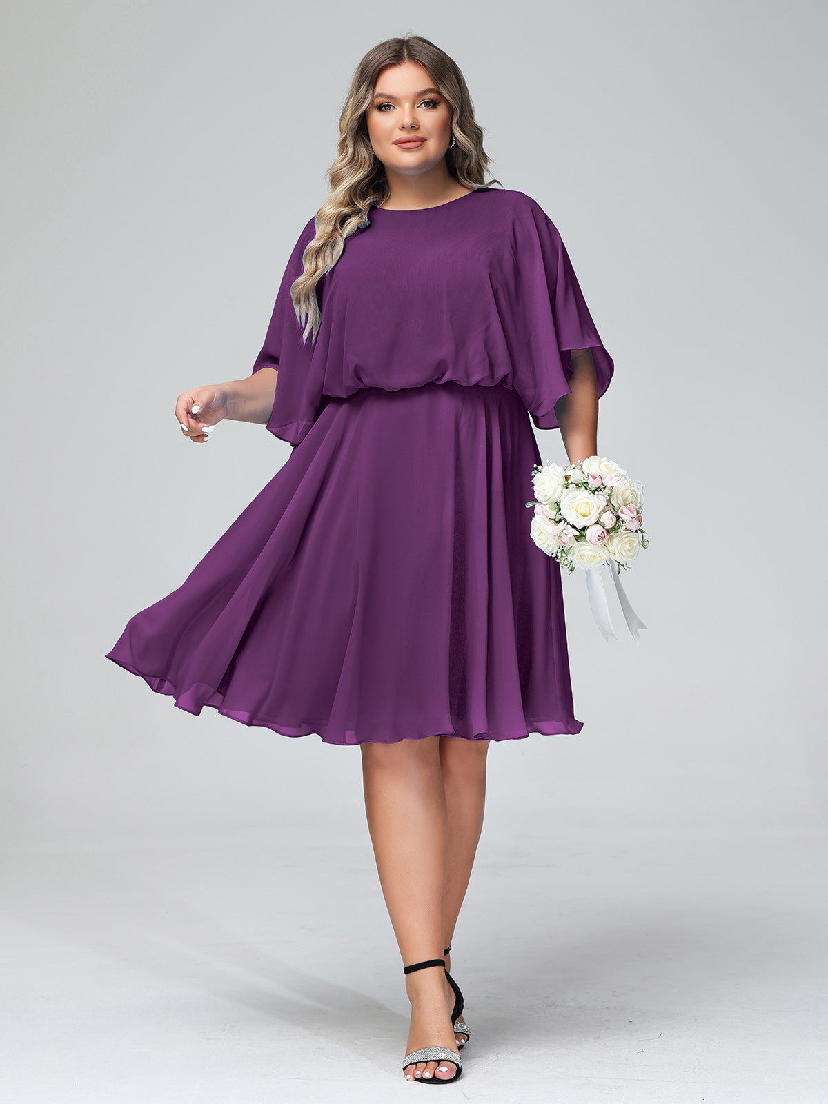 plus size purple bridesmaid dresses uk Dark Purple Inifity Chiffon Bridesmaid Dresses Plus Size Lisposa