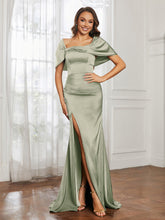 Off-The-Shoulder Mermaid Prom Dress with Slit Dusty Sage
