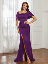 Off-The-Shoulder Mermaid Prom Dress with Slit Grape