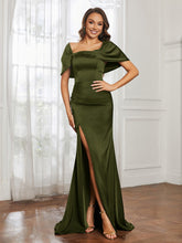 Off-The-Shoulder Mermaid Prom Dress with Slit Olive Green
