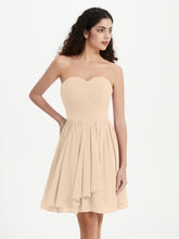 Strapless Chiffon Short Dresses with Bow Champagne