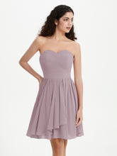 Strapless Chiffon Short Dresses with Bow Dusk