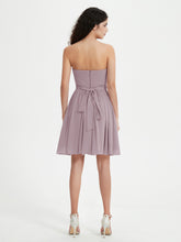 Strapless Chiffon Short Dresses with Bow Dusk